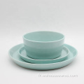 Vaisselle de vaisselle Vaisselle de la couleur de luxe Ensemble en grès cérame en porcelaine